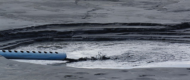 Slurry i ett sandmagasin.