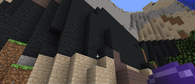 Skärmdump från spelet Minecraft, bild från SGU:s modifikation BetterGeo.