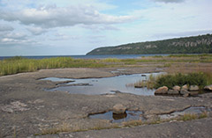 Platt bergsyta. Foto.