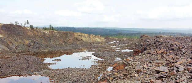 Ett foto över ett område med gruvavfall i Sverige.