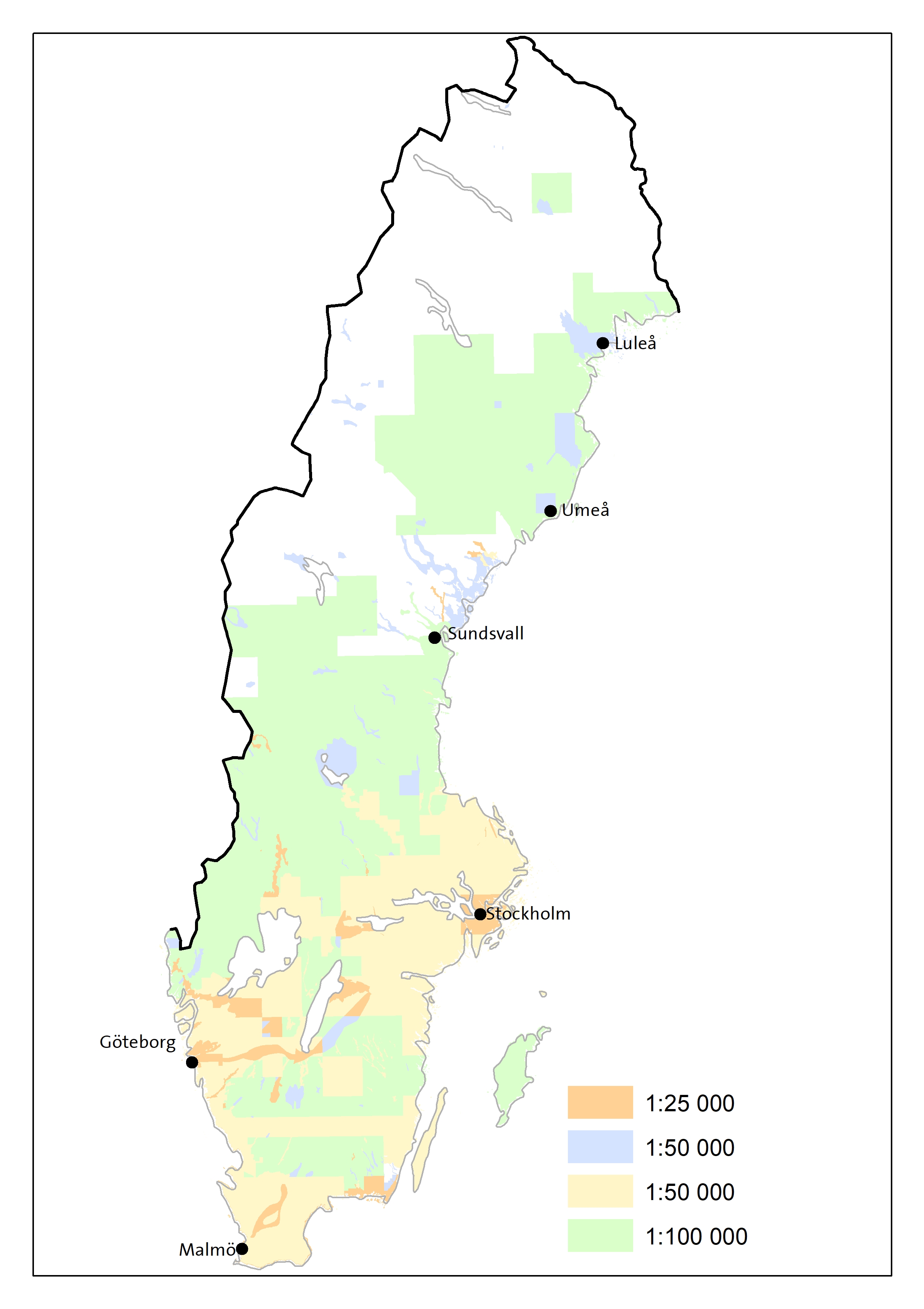 Karta över Sverige.