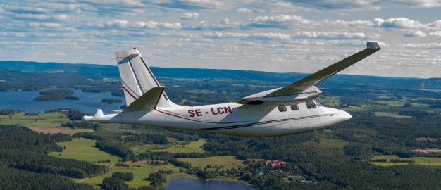 Flygplan för geofysik flygmätning. Foto.