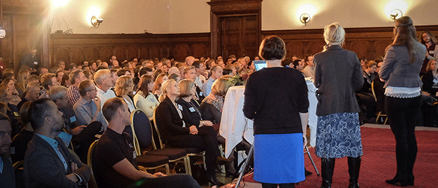 Bilden visar publiken vid ett av seminarierna under grundvattendagarna 2017.