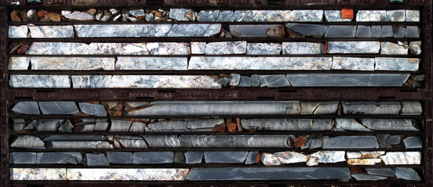 Borrkärnor som innehåller innovationskritiska metaller. Foto.