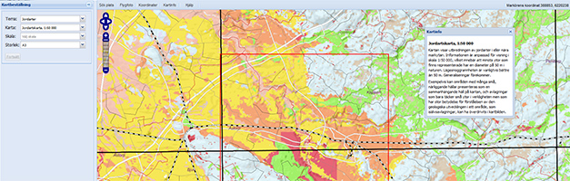 Exempel från SGU:s tidigare tjänst Kartgenerator. Skärmdump.